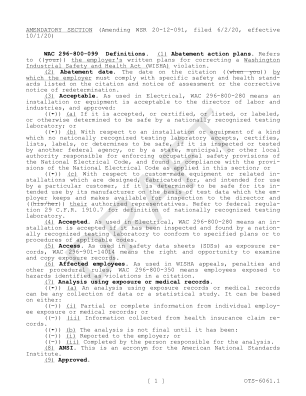 L&I 安全与健康核心规则 WAC 296-800 规则制定草案 2025 年 1 月